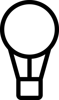Hot Air Balloon Editable Svg Line Art, Free Vectors File